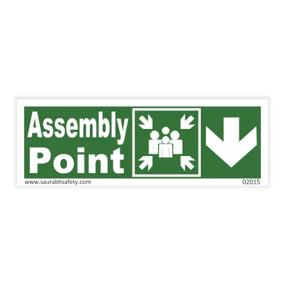 Assembly Point Sign Downward Arrow