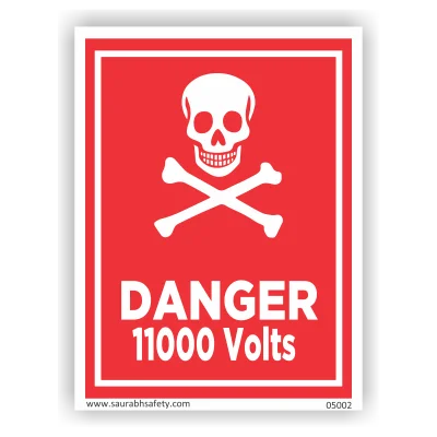 Danger 11000 Volts Safety Sign