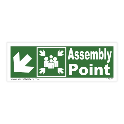 Assembly Point Sign Left Arrow