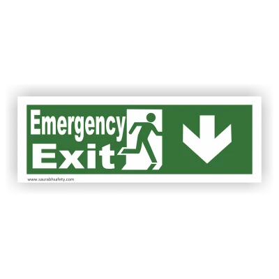 Emergency Exit Down Arrow Sign