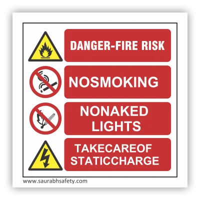 Fire risk no smoking warning