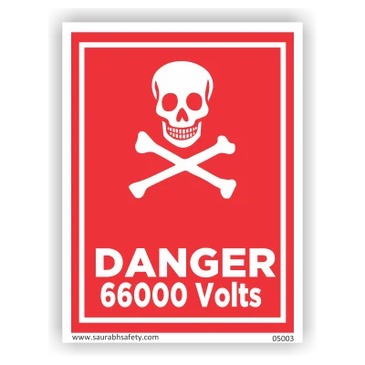 Danger 66000 Volts Electrical Sign