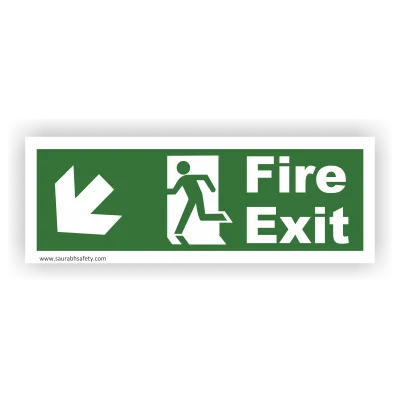 Fire Exit Sign Down Left Direction