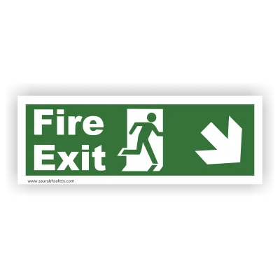 Fire Exit Sign Down Right Direction